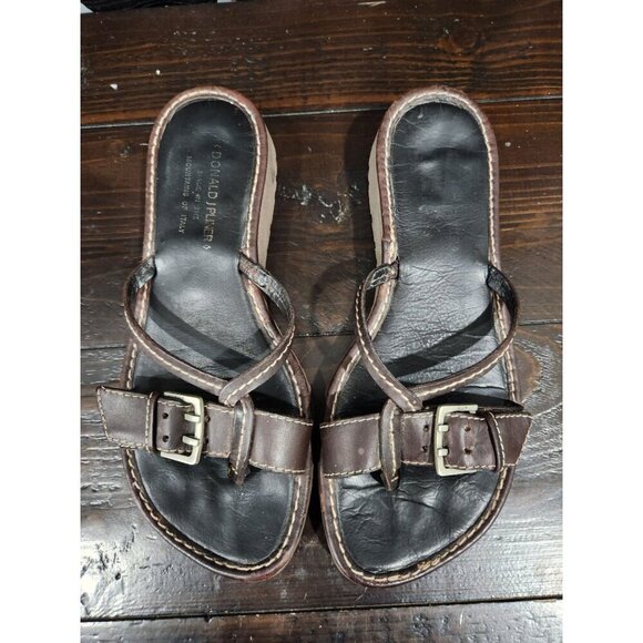 Donald J. Pliner Brown Leather Toe Ring Sandals/Sz. 7.5* - Picture 8 of 10